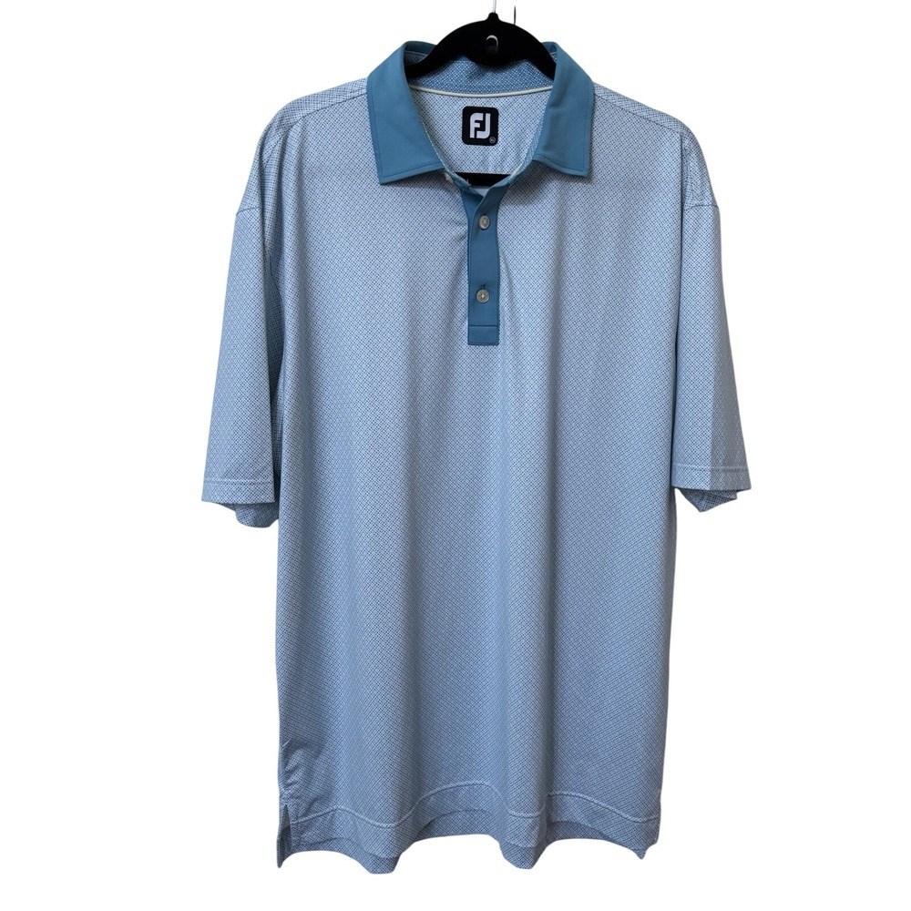 FootJoy Lisle Multi-Dot Print‎ Short Sleeve Polo Mens XL Golf Performance Shirt